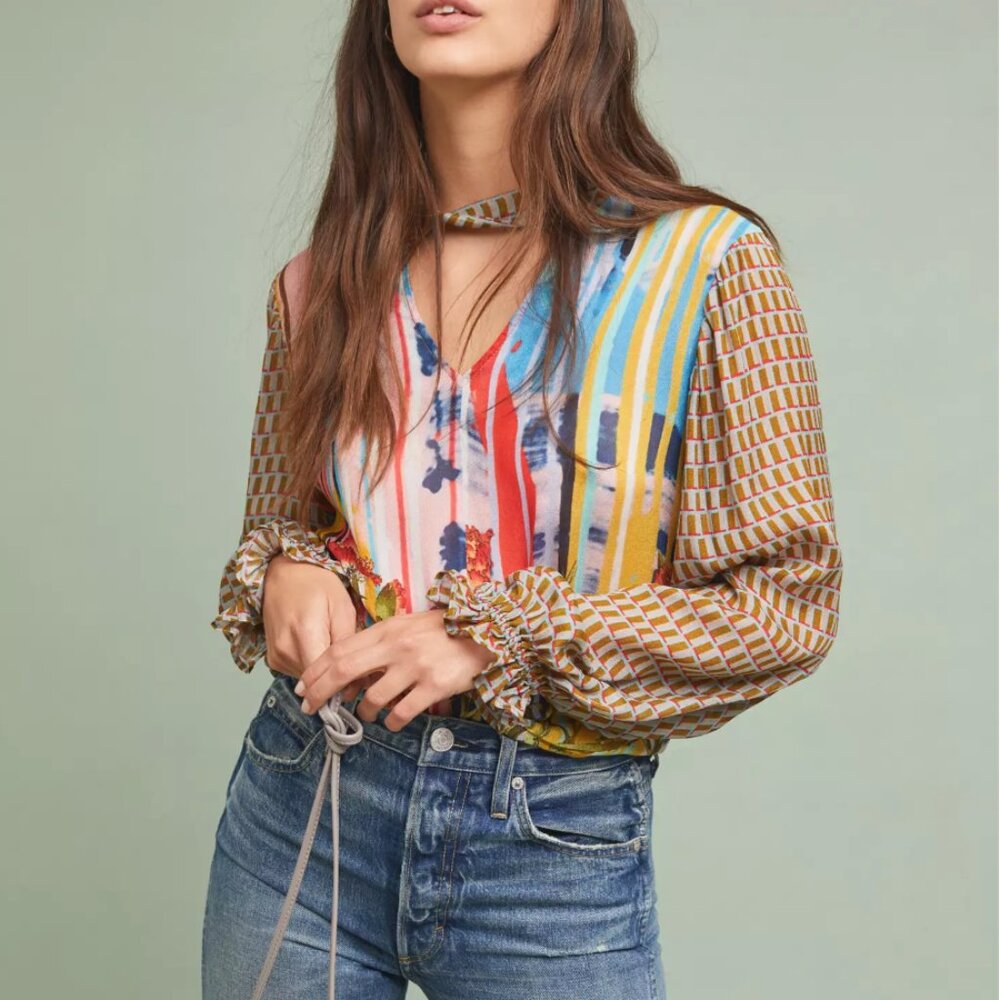 Anthropologie NWT Conditions Apply Blouse Size XL